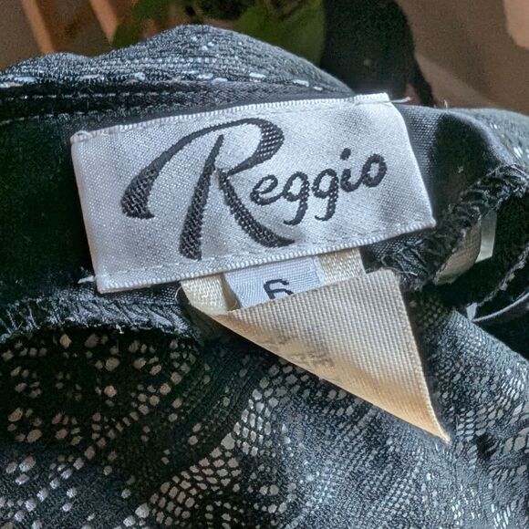 Vintage 90s Reggio Black Lace Gown Slip Dress Floral Whimsigoth Siren Size 6 - Picture 8 of 11